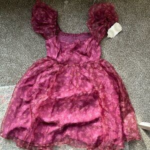 NWT Altar’d State Puff Sleeve Burgundy dress